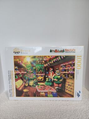 Braintree santa's workshop 1000 piece puzzle. Box stand, sorting tray, poster